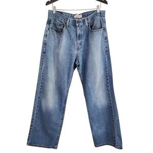 Levi Strauss Signature Loose Straight Jeans Men 32x30 Blue Denim 100% Cotton Y2K